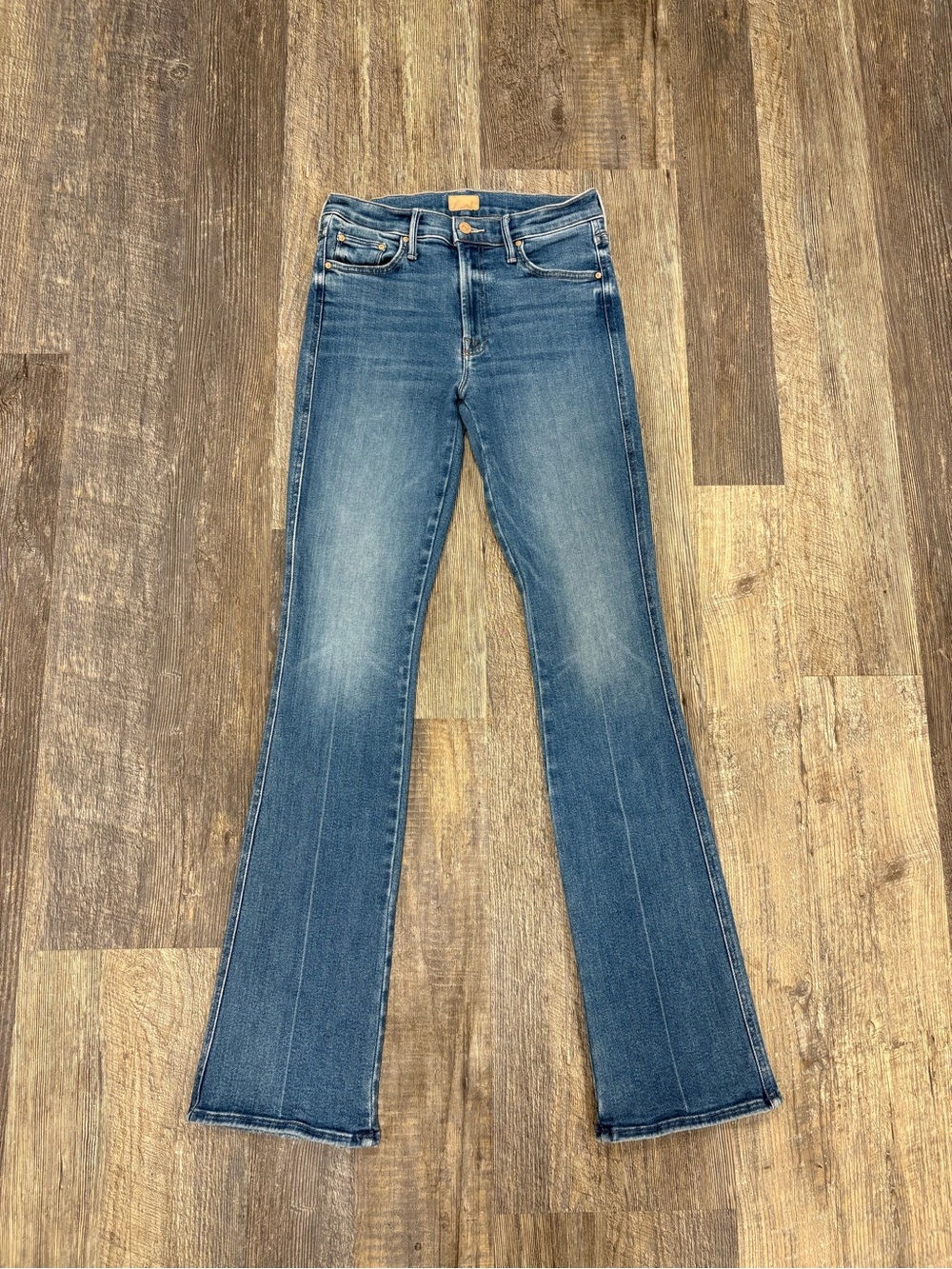MOTHER The Double Insider Heel Pintuck Jeans Opposites Attract Size 27